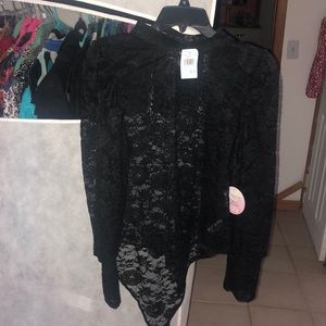 2x black lace body suit